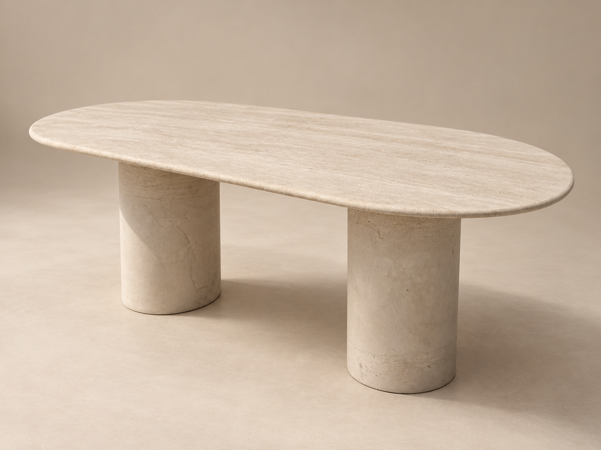Élan – Ovale Travertin Eettafel