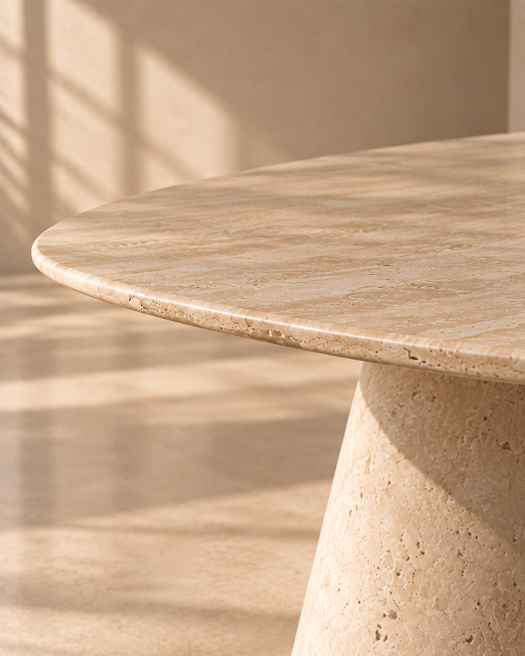Mira - Ovale Travertine Eettafel