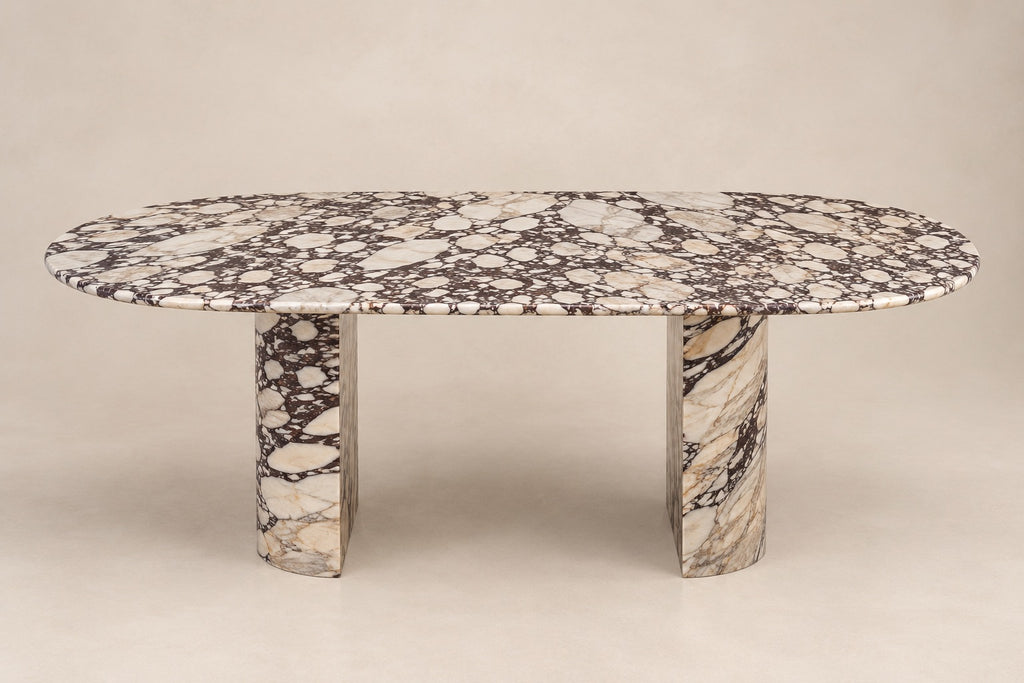 Aurelia - Afyra Violet Marmeren Ovale Eettafel