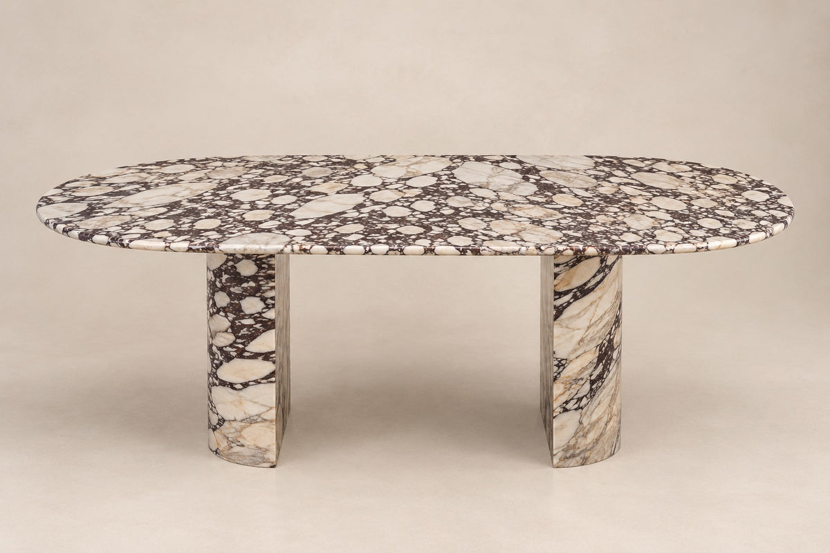 Aurelia - Afyra Violet Marmeren Ovale Eettafel