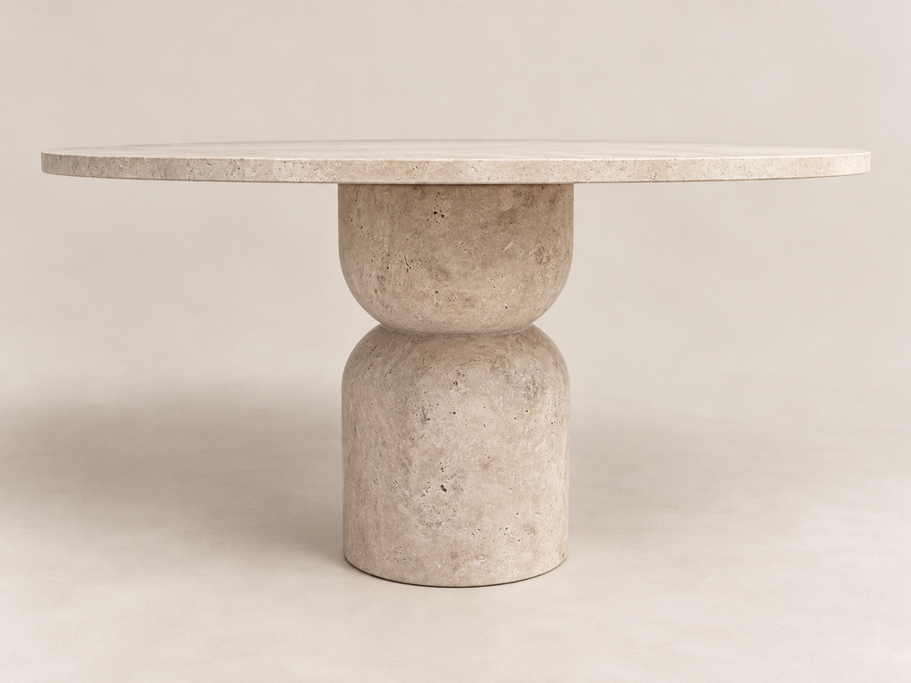 Aurea – Ronde Travertin Eettafel