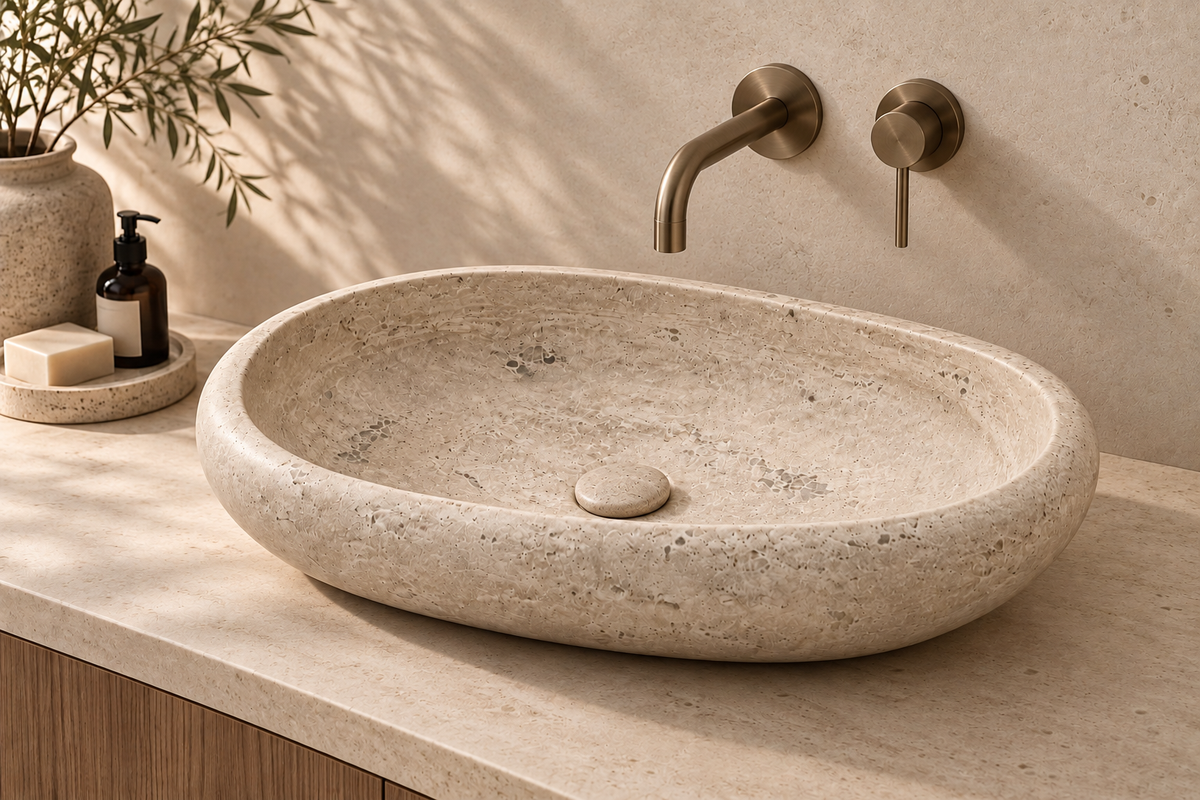 Luma - Travertine Peer Wasbak