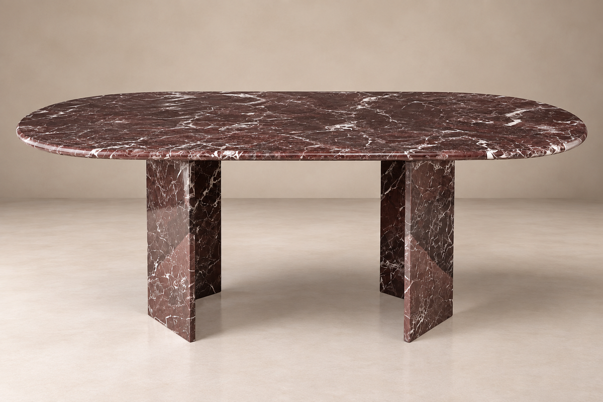 Ravello - Rosso Levanto Ovale Eettafel