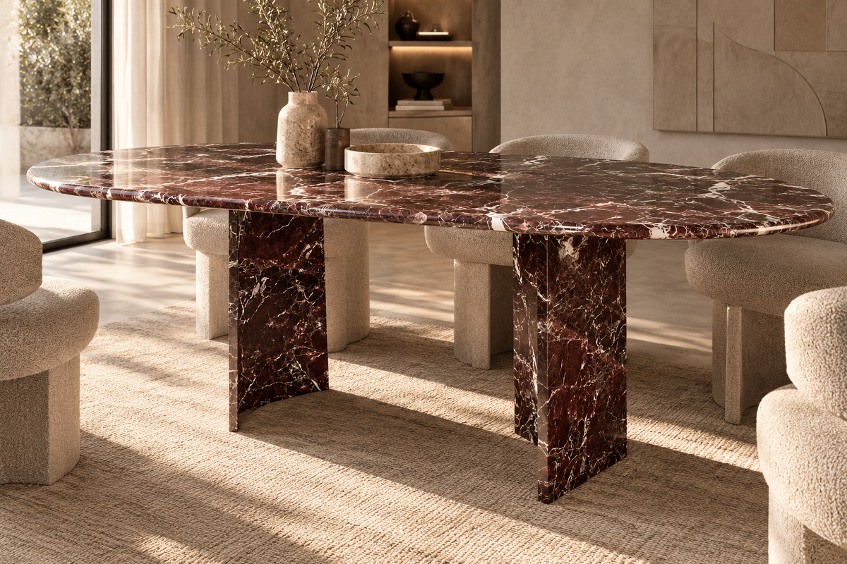 Ravello - Rosso Levanto Ovale Eettafel