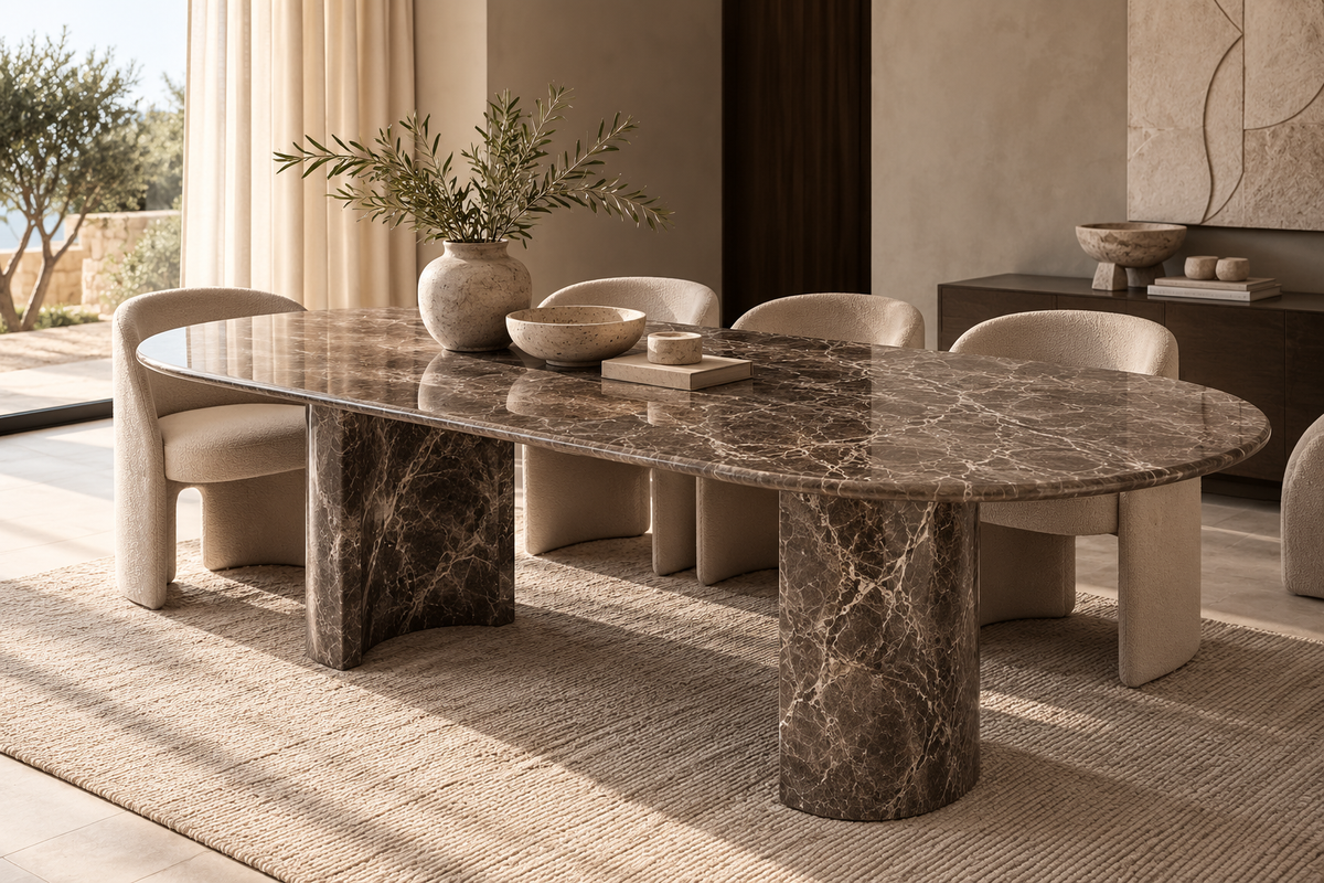 Amira - Ovale Dark Emperador Eettafel